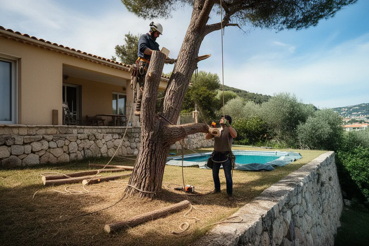 Abattage contrôlé d’un arbre dangereux à Nice