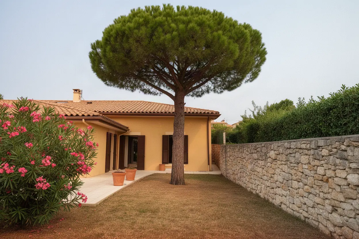 Pin incliné menaçant une villa à Nice