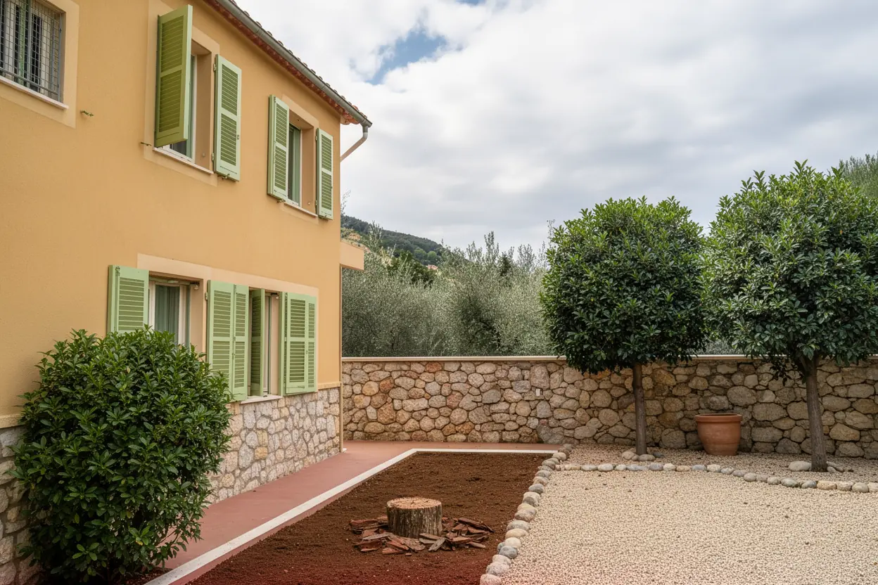 Jardin sécurisé après retrait du cyprès à Villefranche-sur-Mer