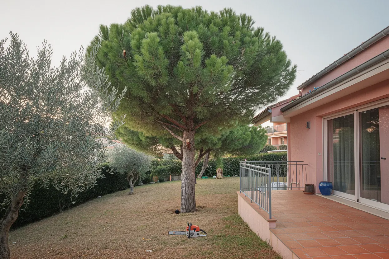 Pin équilibré après élagage raisonné à Nice